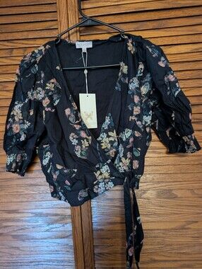 Super Natural NWT Recycled Cotton 2 Pc Bleeker Skirt Set Black Mix Floral Size S